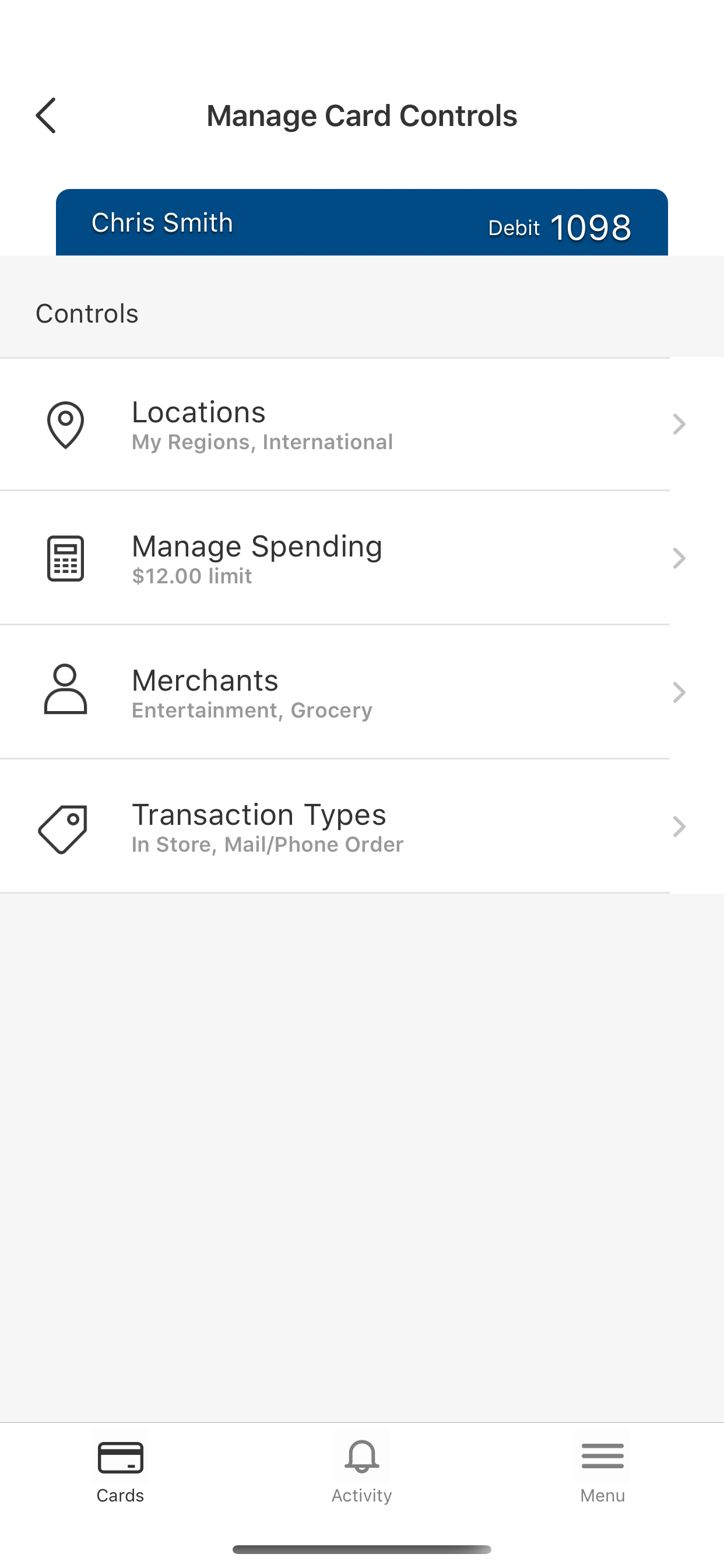 3Rivers Card Control Enable Card Availability 3Rivers Card Control Enable Card Availability
