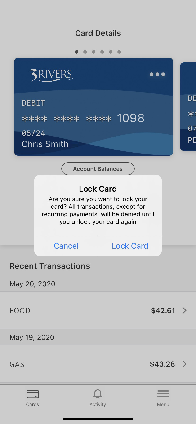 3Rivers Card Control Lock Your Card 3Rivers Card Control Lock Your Card