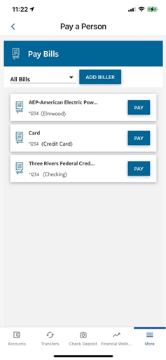 Bill Pay Mobile View
