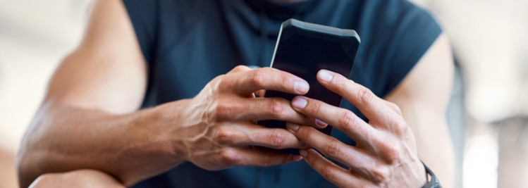 A man on his mobile phone