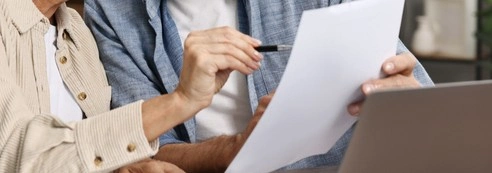 A couple looking at finances