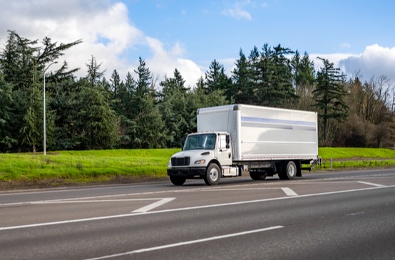 A box truck on the road