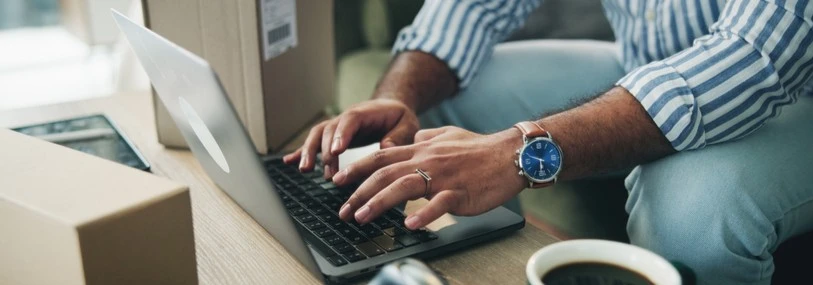 A person working on a laptop
