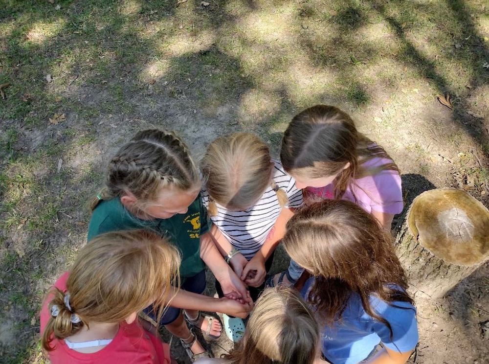 Campers gathered together at Camp Whitley